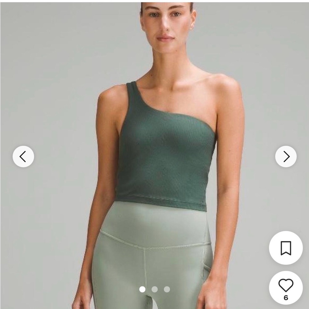 lululemon athletica Green One-Shoulder Tank Top Size 8